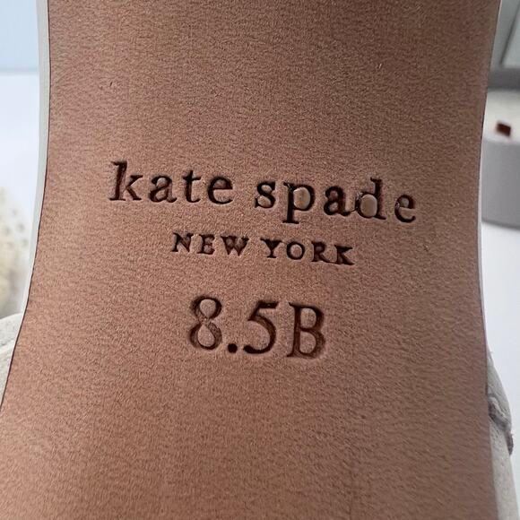 Kate Spade Bridal Sparkle Heels Tulle Dots Soft Parchment Women 8.5B - Picture 7 of 9